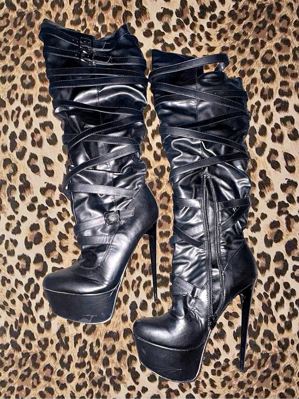 Black Over-the-Knee Platform Boots